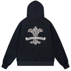 Letter Cross Pattern Hoodie #B68