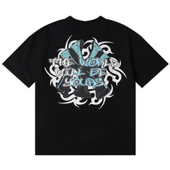 Letter Printed T-Shirt Black