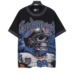 Skull Baseball Player Pattern T-shirt #G6223