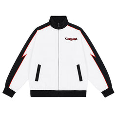 Letter Embroidered Zipper Jacket #6071