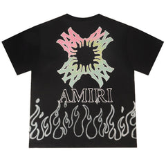 Letter Flame Print T-shirt #A2113