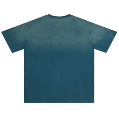 Letter Print Distressed T-shirt